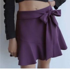 Zara Purple Tie Skirt Size M‎